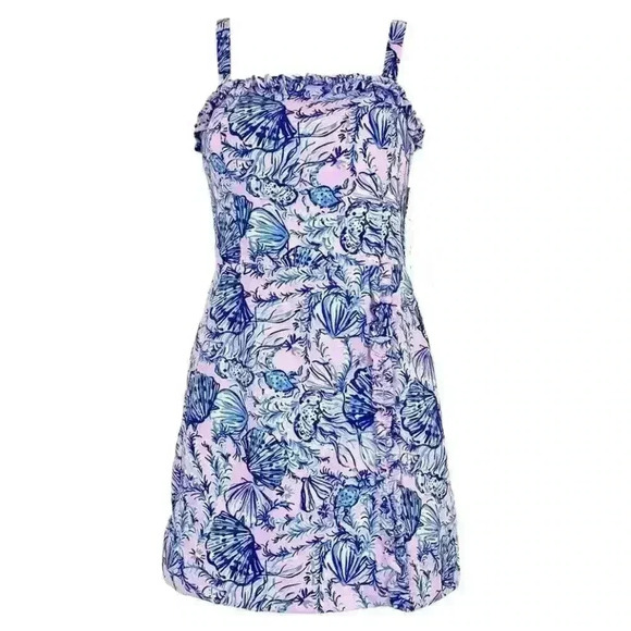 Lilly Pulitzer Mini Dress Romper Floral Magnolia Lilac One Piece Zenon 00 XS XXS - Picture 6 of 16